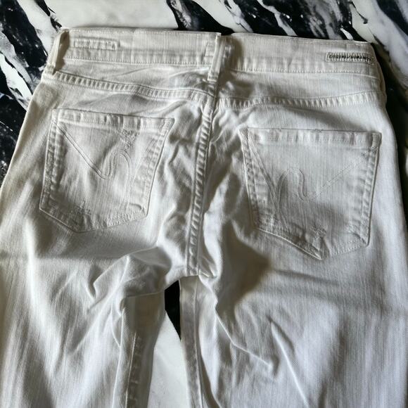 Citizens of Humanity Avedon Low Rise Busted Knee Skinny Jeans in Off-White - Picture 7 of 9